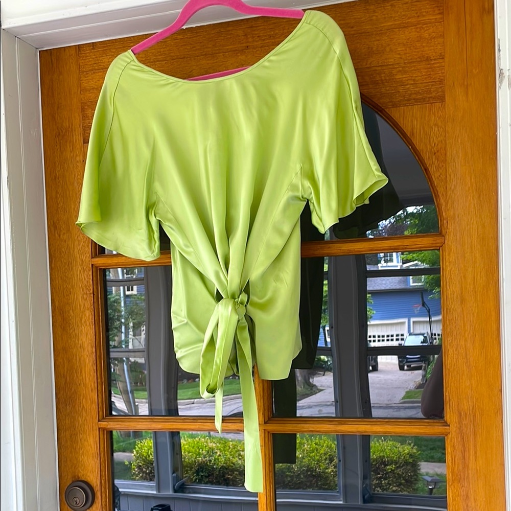 W by Worth celery green silk top